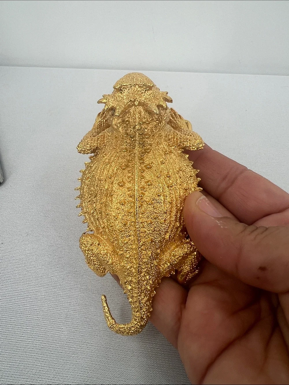 California Coastal Horned Lizard Gold Plated Belt Buckle